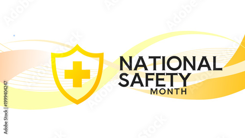National safety month - banner, background - vector illustration