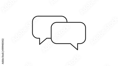 Bild auf Leinwand Professional Communication and Discussion Vector Icon Featuring Two Overlapping Speech Bubbles with Editable Stroke