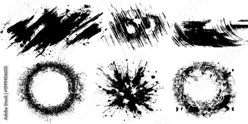 Black ink spots set.