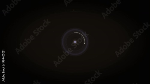 Minimalist motion graphic with a glowing circular loading bar and retry icon element for digital system interfaces.