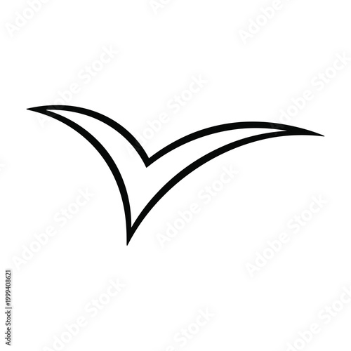 Seagull in flight minimalist line art symbol