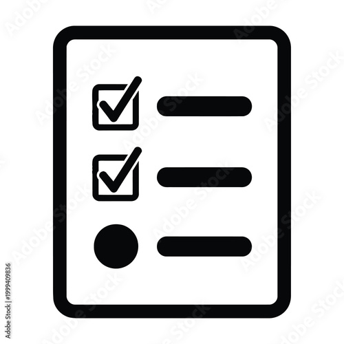 Checklist icon with verified tasks and options