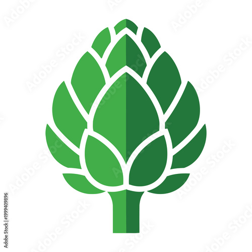 Green artichoke vegetable icon illustration