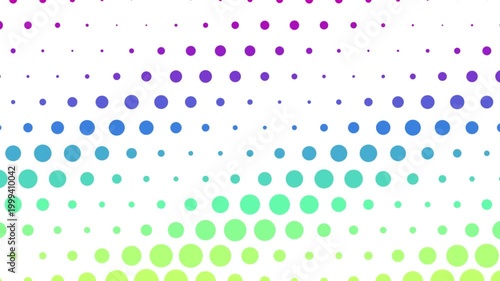 Seamlessly looping animation of abstract colorful halftone dot pattern gradient background