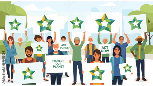 Diverse Group Protests for Environmental Protection & Climate Action