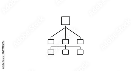 Quadro su tela Simple organizational chart diagram with boxes and lines.