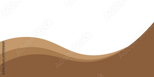 Schilderij op canvas Layered Brown Wave Background Abstract Design With Smooth Curves and Minimal War