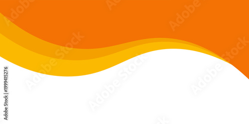 Billede på lærred Abstract Orange Wave Background Banner With Yellow Curves For Modern Design And