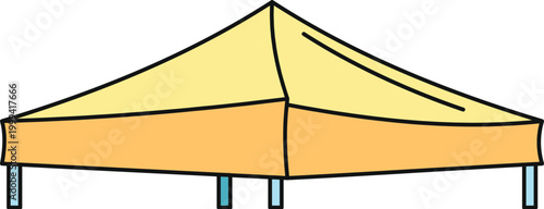 Outdoor canopy tent providing temporary shelter and shade for various events