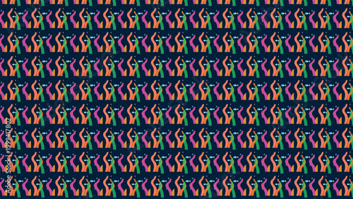Vibrant abstract pattern with colorful repeated motifs Vector