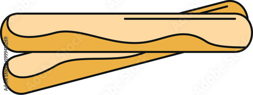 Breadsticks illustrating a popular snack, appetizer, or side dish in a flat vector style