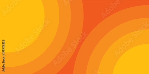 Bright vector background with concentric circles in yellow to orange gradient, radiating from the center like a sunburst for a warm, energetic, and eye-catching effect. vector Eps 10