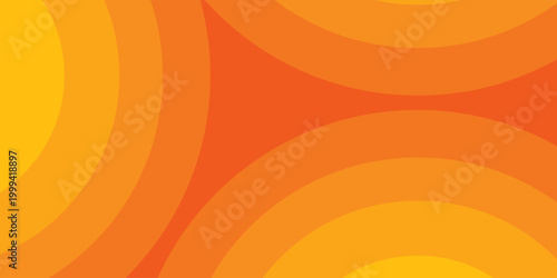 Bright vector background with concentric circles in yellow to orange gradient, radiating from the center like a sunburst for a warm, energetic, and eye-catching effect. vector Eps 10