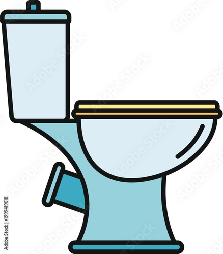 Toilet commode icon representing sanitation, hygiene, and modern bathroom plumbing