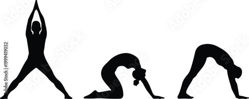 Yoga Pose Silhouette Icon Collection Set Silhouette Icon Pack