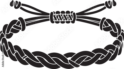 Black braided bracelet with tied ends