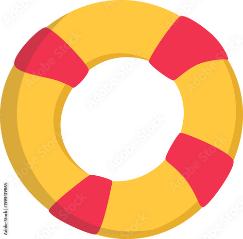 Flat Design Lifebuoy Vector Illustration