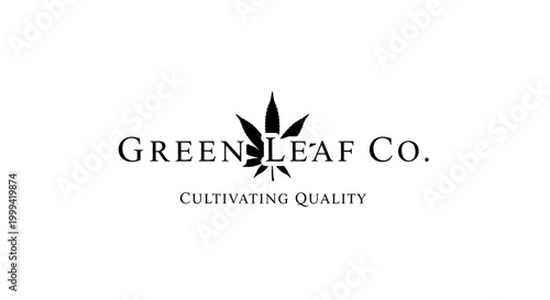 Black silhouette of a cannabis leaf isolated on a clean white background. Minimalist botanical illustration symbolizing marijuana, hemp, herbal medicine, and nature.