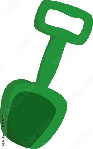 Green plastic toy beach shovel
