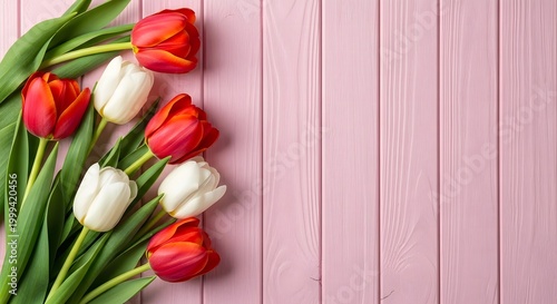 Soft Pink Tulip Elegance Minimal Floral Scene