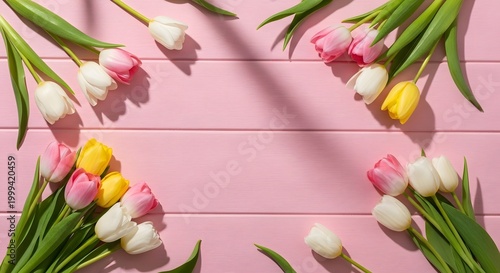 Soft Pink Tulip Elegance Minimal Floral Scene