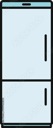 Household fridge freezer for food preservation and cooling in an icon style
