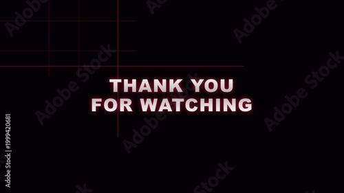 Minimalist Thank You For Watching Ending Screen Animation for Video Content.
