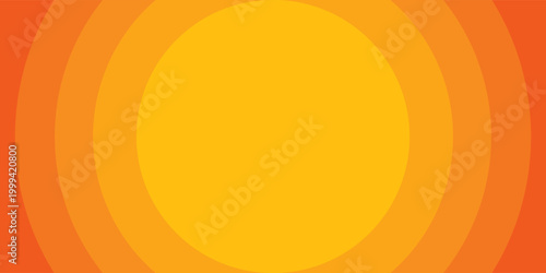 Bright vector background with concentric circles in yellow to orange gradient, radiating from the center like a sunburst for a warm, energetic, and eye-catching effect. vector Eps 10