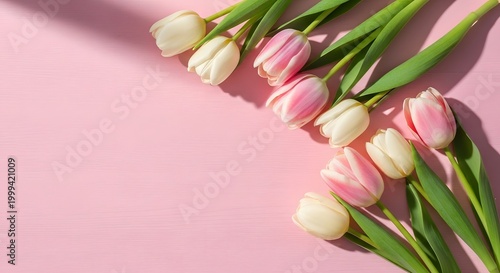 Soft Pink Tulip Elegance Minimal Floral Scene