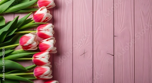 Soft Pink Tulip Elegance Minimal Floral Scene