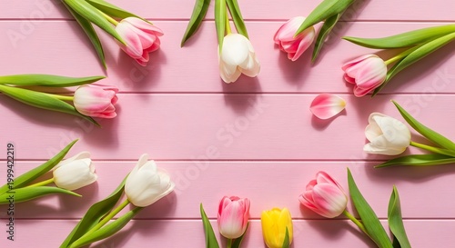 Soft Pink Tulip Elegance Minimal Floral Scene