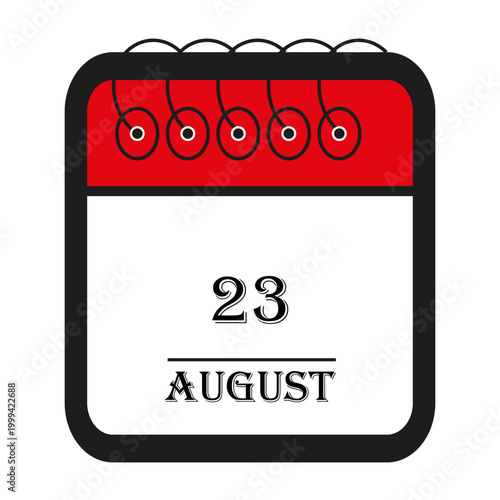 calendar august 23 icon vector reminder for important deadlines and special events this autumn season