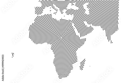 Map of Africa showing the area with concentric circles like a shooting target