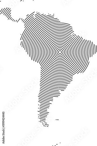 Map of South America showing the area with concentric circles like a shooting target