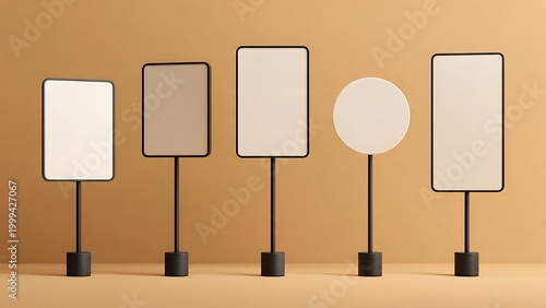 Blank Signage Boards on Stands.