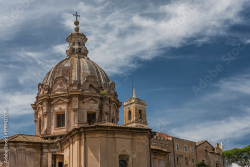 Santi Luca e Martina cathedral in Rome italy on a sunny day