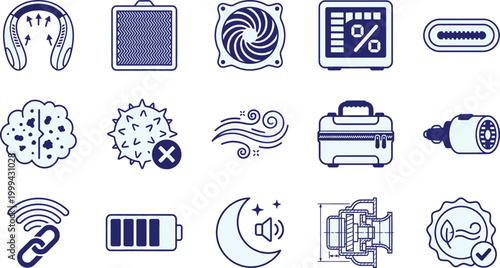 Personal air purifier and device icons