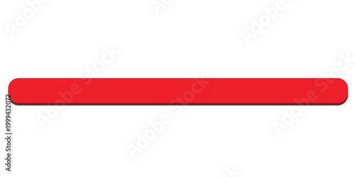 Empty Red Rounded Horizontal Bar Button with Subtle Shadow