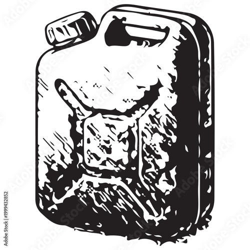 Jerry Can Fuel Container Illustration for Outdoor Survival Emergency Storage and Adventure Gear