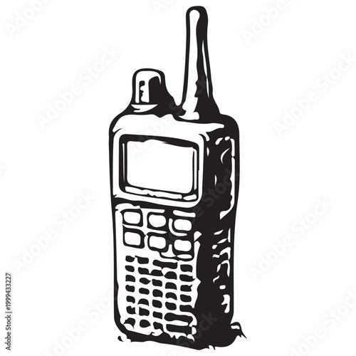 Walkie Talkie Radio Illustration for Outdoor Communication Emergency Survival and Adventure Use