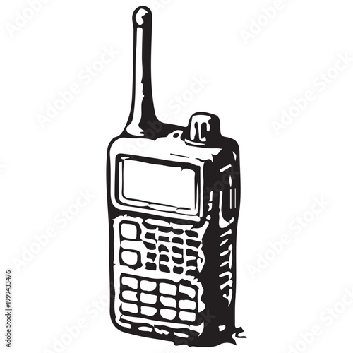 Walkie Talkie Radio Illustration for Communication Outdoor Adventure Security and Emergency Use