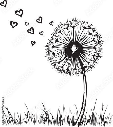 Hand drawn cute potted blooming Line Art flowers coloring page for adults and kids
