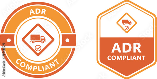 ADR Compliant Badge Icons for Hazardous Goods Transport Certification and Safety Compliance
