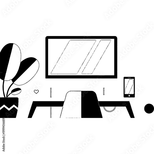 vector illustration of a computer