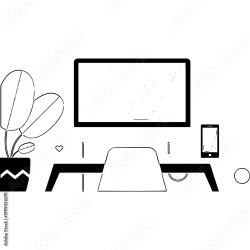 computer monitor with mouse