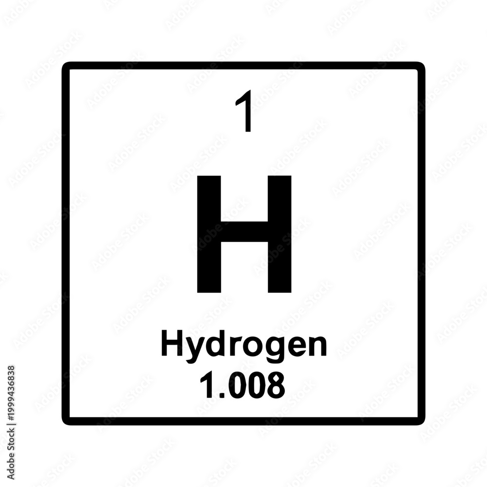 Obraz premium Hydrogen Element Chemical Symbol