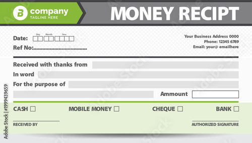money receipt book design template. sell receipt. Checkbook cheque template.