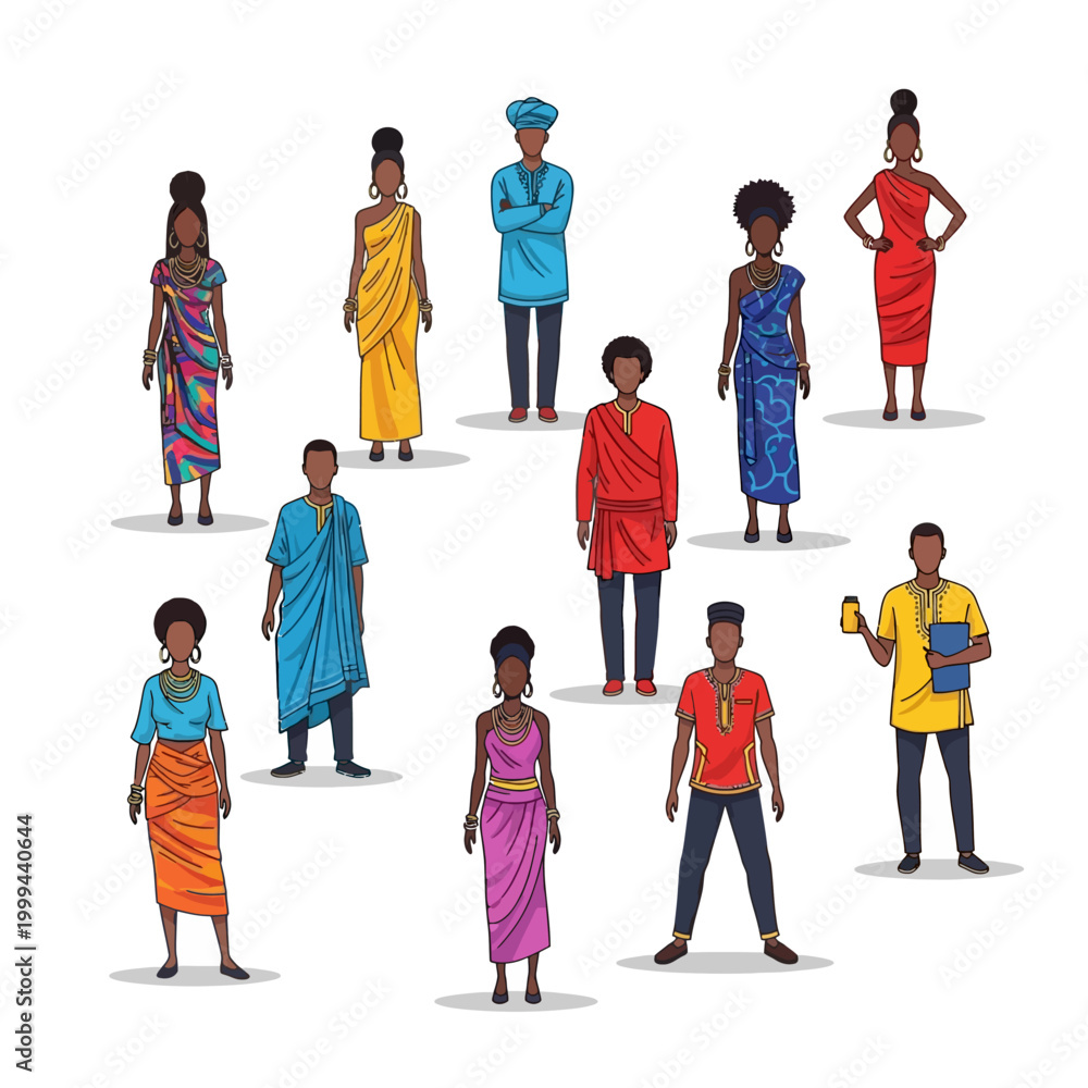 Fototapeta premium African people isolated on white 