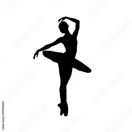 Ballerina silhouette, vector illustration