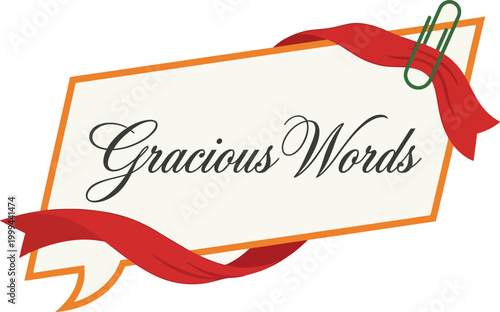 Gracious Words Calligraphy Vector Illustration 